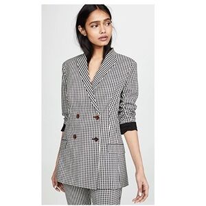 Capulet Dylan Double Breasted Blazer Black Gingham Check Size XS